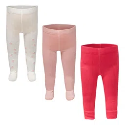 JusCubs Infants Pack Of 3 Striped Cotton Ankle Length Leggings-57