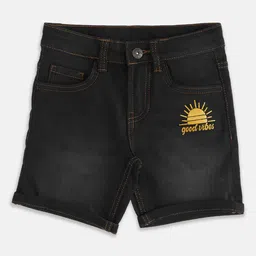 Pantaloons Junior Boys Black Denim Shorts-55