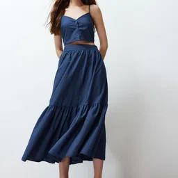 Trendyol Flared Midi Skirt-image-66