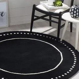 Safiya Carpet Black Geometric Hand-Tufted Woollen Carpets-11