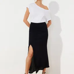 Trendyol Straight A Line Midi Skirt-image-92
