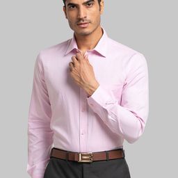 Raymond Men's Pink Regular Fit Self Design Formal Shirt-image-69