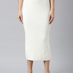 SHOWOFF Self-Design Straight Midi Skirts-image-99