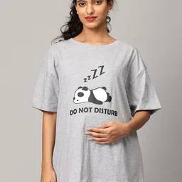 The Mom Store Women Printed Drop-Shoulder Sleeves Pure Cotton T-shirt-image-88