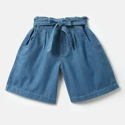 United Colors of Benetton Girls High-Rise Regular Fit Cotton Denim Shorts-image-76