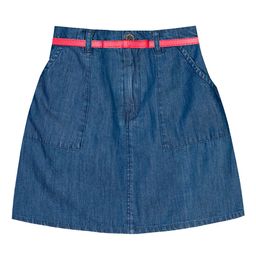 Budding Bees Girls Blue Solid Pure Cotton Straight Above Knee Length Skirt-21