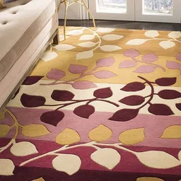 Safiya Carpet Red Floral Hand-Tufted Woollen Carpets-image-47