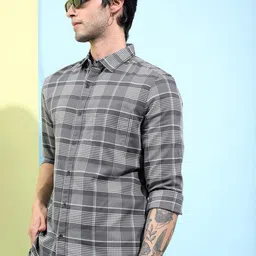 HIGHLANDER Checked Slim Fit Casual Shirt-picture-41