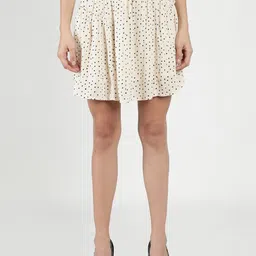 DEBONATELLA Women Polka Dot Printed Flared Pure Cotton Mini Skirt-picture-37
