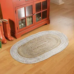 Cortina Beige Striped Reversible Jute Floor Mat-16