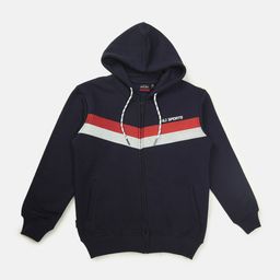 Gini and Jony Boys Striped Fleece Hooded Bomber Jacket-image-67
