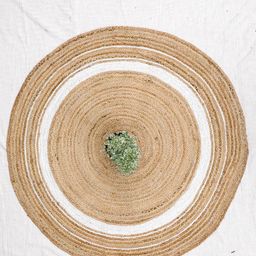 Art Avenue In Beige & Red Braided Round Jute Rug-20