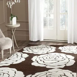 Safiya Carpet Brown & White Floral Woollen Carpet-image-25