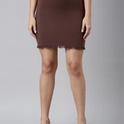 SHOWOFF Pencil Fringed Mini Skirt-image-9