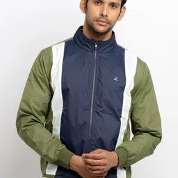 Status Quo Men Green Colourblocked Bomber Jacket-image-36