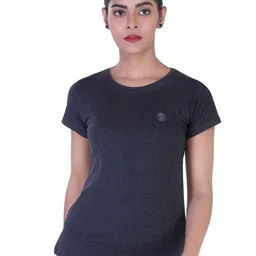 LAASA SPORTS Women Charcoal Training or Gym Premium Cotton T-shirt-picture-39