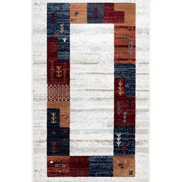 Sapana Carpet-Mats White & Blue Abstract No Shredding Carpet-image-10