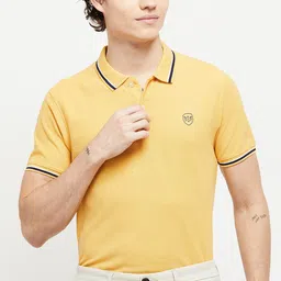 max Men Mustard Yellow Polo Collar T-shirt-picture-28