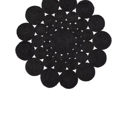Art Avenue Thyme Black Self-Designed Jute Round Carpet-15