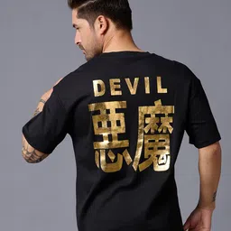 GO DEVIL Typography Printed T-Shirt-image-11