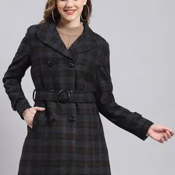 Monte Carlo Checked Single-Breasted Longline Overcoat-35