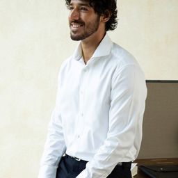 Andamen Men White Classic Regular Fit Solid Cotton Formal Shirt-image-82
