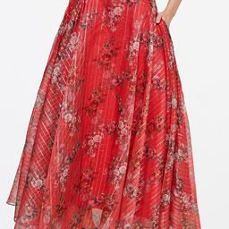 Global Desi Women Pink Floral Flared Maxi Skirts-picture-5