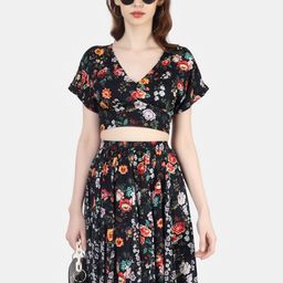 Sukshat Floral Printed Pleated Skirt-image-95