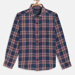Octave Boys Coral Tartan Checked Casual Shirt-image-6