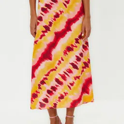 Trendyol Tie & Dye Printed A-Line Flared Midi Skirt-picture-16