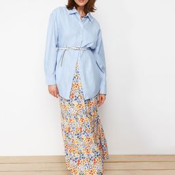 Trendyol Floral Printed Flared Tiered Maxi Skirts-image-17