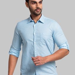Parx Men Blue Slim Fit Printed Casual Shirt-picture-17