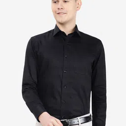 METAL Men Striped Slim Fit Formal Cotton Shirt-image-21