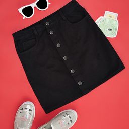Pantaloons Junior Girls Pure Cotton Pencil Mini Skirts-picture-34