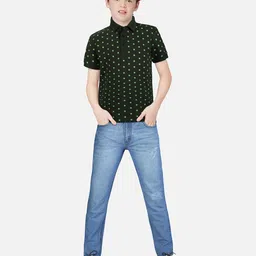 Gini and Jony Boys Printed Polo Collar Cotton T-shirt-image-52
