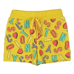 Tiny Girl Girls Mustard Typography Printed Shorts-image-57