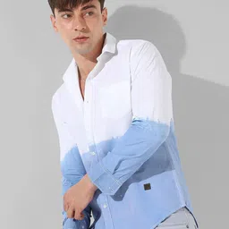 Campus Sutra Classic Fit Colourblocked Cotton Casual Shirt-image-3
