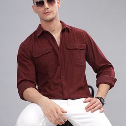 HERE&NOW Spread Collar Casual Shirt-image-2