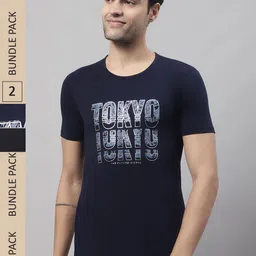 VIMAL JONNEY Pack Of 2 Printed Cotton Slim Fit T-shirt-image-27
