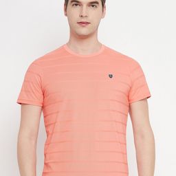 OGEN Striped Round Neck Short Sleeves Cotton T-shirt-image-48