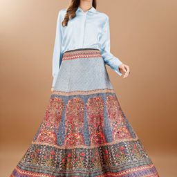 SAPTRANGI Floral Print Maxi Skirts-picture-29