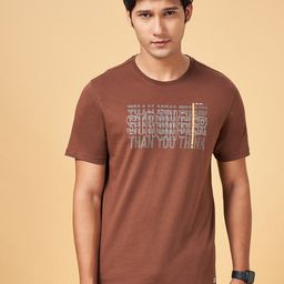 Ajile by Pantaloons Typography Printed Cotton Slim Fit T-shirt-image-92