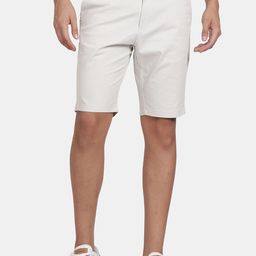t-base Men Grey Solid Cotton Stretch Chino Shorts-image-91