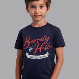 Beverly Hills Polo Club Boys Navy Blue Printed T-shirt-image-37