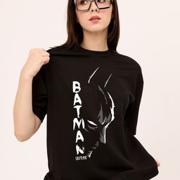 Leotude Typography Printed Drop-Shoulder Sleeves Cotton Oversized  T-shirt-image-26