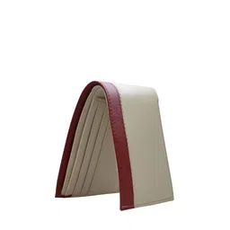 HENEDA Men Cream-Coloured & Maroon PU Two Fold Wallet-picture-58