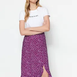 Trendyol Floral Printed A-Line Knee Length Skirt-picture-33