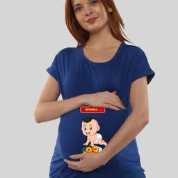 SillyBoom Graphic Printed Cotton Maternity T-shirt-image-75