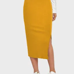 BUY NEW TREND Below Knee Slit Slip-On Pencil Skirt-picture-35