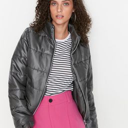 Trendyol Women Charcoal Puffer Jacket-image-15